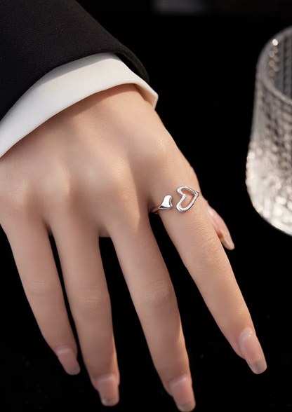 Open Flow Heart Ring – S925 Sterling Silver (Gold / Silver Plating)