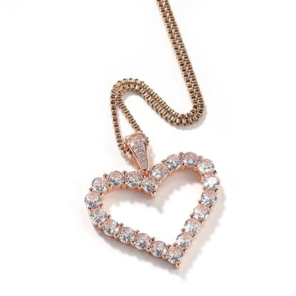 Sparkling Heart Halo Necklace