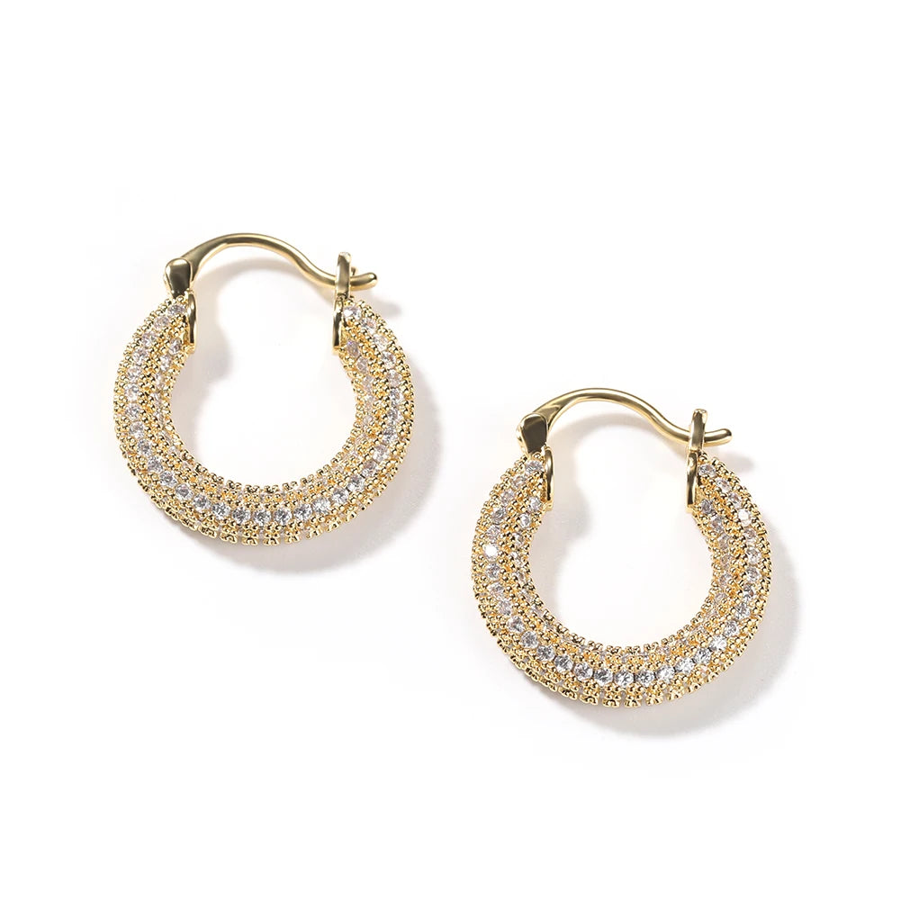 Radiant Iced Hoop Earrings